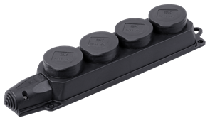 IEK OMEGA РБ34-1-0м Розетка (колодка) четырехместная с защитными крышками PKR64-016-2-K02