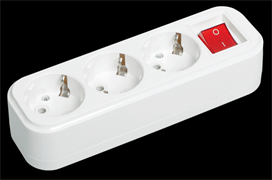 IEK Розетка переносная разб. с выкл. К03В 3 места CLASSIC KYP11-16-03-00-ZK