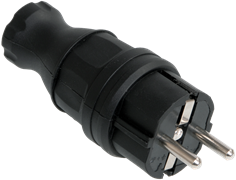 IEK OMEGA ВБп3-1-0м Вилка прямая IP44 PKR01-016-2-K02