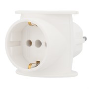 Тройник электрический универсальный, 16 А, одно гнездо с заземлением, белый Rexant 11-1080