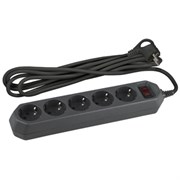 ЭРА USF-5es-5m-B Черный Сетевой фильтр базовая защита, с/з, с выкл, 5гн, 5м, ПВС, 10А Б0019737