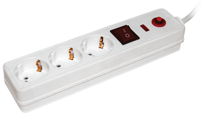 IEK Сетевой фильтр СФ-03К-выкл. 3 места 2Р+PЕ/1,5метра 3х1мм2 WFP10-16-03-01-N