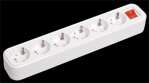 IEK Розетка переносная разб. с выкл. К06В 6 мест CLASSIC KYP11-16-06-00-ZK