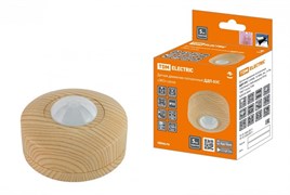 TDM Датчик движения потол. ДДП-03С (1200Вт, 10-900с, 6м , 3+Лк, 120(сб)+360(св)гр IP33), "ЭКО" сосна SQ0324-0043