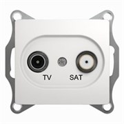 GLOSSA TV-SAT РОЗЕТКА одиночная 1DB, БЕЛЫЙ