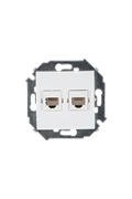 Simon 15 Белая Розетка компьютерная 2-ая RJ45 кат.5е