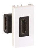Simon 27 Мех Слоновая кость Розетка для подключения HDMI-разъёма, v1.3, проходная, угловая, узкий