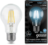 Gauss Лампа Filament А60 10W 970lm 4100К Е27 LED 102802210