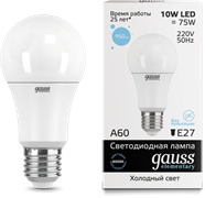 Gauss Лампа Elementary A60 10W 950lm 6500K Е27 LED 23230