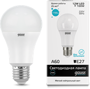 Gauss Лампа Elementary A60 12W 1150lm 4100K E27 LED 23222