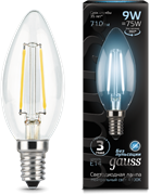 Gauss Лампа Filament Свеча 9W 710lm 4100К Е14 LED 103801209