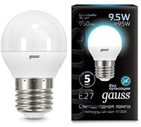 Gauss Лампа Шар 9.5W 950lm 4100K E27 LED 105102210