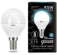 Gauss Лампа Шар 9.5W 950lm 4100K E14 LED 105101210