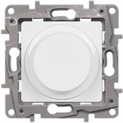 Legrand Etika белый светорегулятор поворотный, 300Вт, без нейтрали 672219
