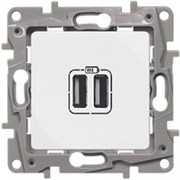 Legrand Etika белый розетка USB 2-ая 240В/5В 2400мА 672294