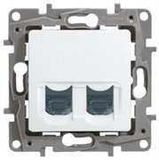 Legrand Etika белый розетка компьютерная 2-ая RJ45, категория 5е UTP 672255