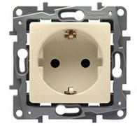 Legrand Etika слоновая кость розетка с заземлением, винтовые клеммы 672321