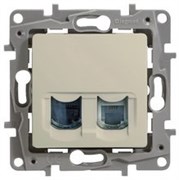 Legrand Etika слоновая кость розетка компьютерная 2-ая RJ45, категория 5е UTP 672355