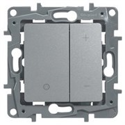 Legrand Etika алюминий светорегулятор нажимной, 400Вт 672418