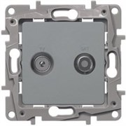 Legrand Etika алюминий розетка розетка TV/SAT 2-х кабельная 672457