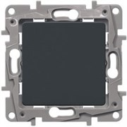 Legrand Etika антрацит переключатель 1-клавишный, авт.клеммы, 10 AX, 250 В 672605