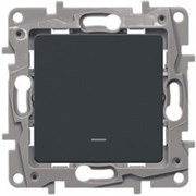Legrand Etika антрацит переключатель с подсветкой, 10А, автоматические клеммы 672615
