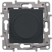 Legrand Etika антрацит светорегулятор поворотный, 300Вт, без нейтрали 672619