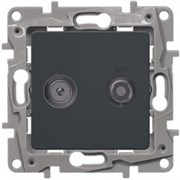 Legrand Etika антрацит розетка TV/SAT 2-х кабельная 672657