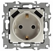 Розетка 220 с usb 2 порта тип А 3000 mA шампань ЭРА Элеганс 14-4109-04