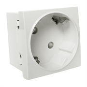 Розетка 2К+З нем.ст., 45 гр., с з/ш, бел. (45х45мм)