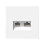 ArtGallery Белый Розетка двойная компьютерная RJ45+RJ45, кат.6А, механизм GAL000188