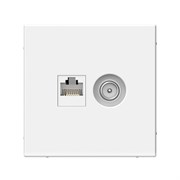 ArtGallery Белый Розетка двойная ТВ + компьютерная RJ45, кат. 5Е GAL000189