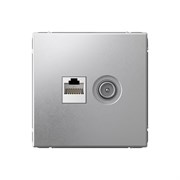 ArtGallery Алюминий Розетка двойная ТВ + компьютерная RJ45, кат. 5Е GAL000389