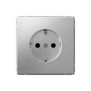 Systeme Electric ArtGallery Алюминий Розетка с заземлением со шторками, 16А, механизм, быстрозажим. клем. GAL000345S