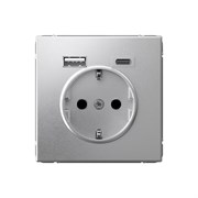 ArtGallery Алюминий Розетка 16А с 2 USB A+C, 5В/2,4А/3,0А, 2х5В/1,5А, механизм GAL000332