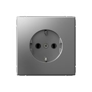 Systeme Electric ArtGallery Сталь Розетка с заземлением, 16А, механизм, быстрозажим. клем. GAL000943S