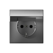 Systeme Electric ArtGallery Сталь Розетка с заземл. со шторк. с крышк., 16А, IP20,  механизм, быстрозажим. клем. GAL000946S