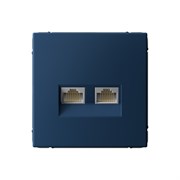 ArtGallery Аквамарин Розетка двойная компьютерная RJ45+RJ45, кат.6А, механизм GAL001188