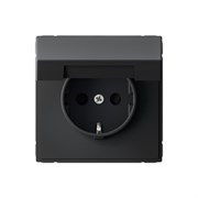 Systeme Electric ArtGallery Карбон Розетка с заземл. со шторк. с крышк., 16А, IP20,  механизм, быстрозажим. клем. GAL001046S