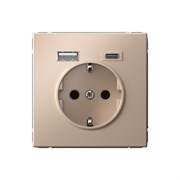 ArtGallery Песочный Розетка 16А с 2 USB A+C, 5В/2,4А/3,0А, 2х5В/1,5А, механизм GAL001232