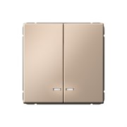 ArtGallery Песочный Выключатель 2-клавишный с подсветкой, сх.5а, 10АХ, механизм GAL001253