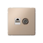 ArtGallery Песочный Розетка двойная ТВ + компьютерная RJ45, кат. 5Е GAL001289