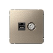 ArtGallery Шампань Розетка двойная ТВ + компьютерная RJ45, кат. 5Е GAL000589