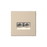 Systeme Electric ArtGallery Шампань Розетка двойная компьютерная RJ45+RJ45, кат. 5е, механизм GAL000585