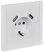 IEK FORTE&PIANO Белый Розетка с/з со шт винтовое крепление 16А USB A+A 3,1А FP245 FP-R14-16-U21-D31-K01