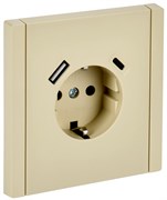 IEK FORTE&PIANO Ваниль Розетка с/з со шт винтовое крепление 16А USB A+C 18Вт FP447 FP-R14-16-U22-018-K10