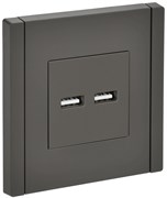 IEK FORTE&PIANO Серый Розетка USB A+A 3,1А FP349 FP-U21-D31-K03