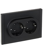 FORTE&PIANO Роз. 2-я с з/к без з/ш б/к 16А FP124 чер. IEK FP-R21-16-1-K02