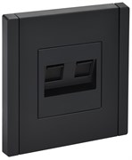 FORTE&PIANO Роз. двойная RJ11+RJ45 кат.5E FP135 чер. IEK FP-KT20-O-1-K02