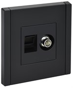 FORTE&PIANO Роз. двойная TV+RJ45 кат.5E FP136 чер. IEK FP-AK20-1-K02